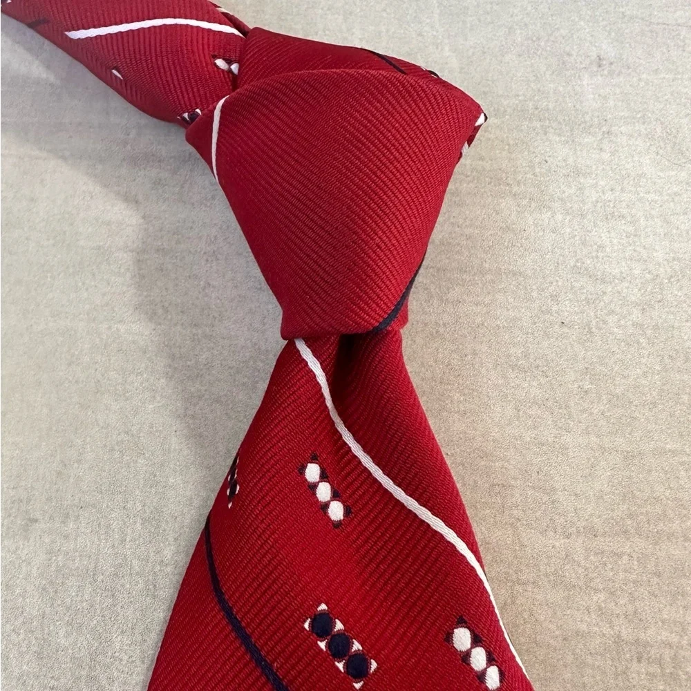 DIOR Vintage Polyester Red & Black Tie